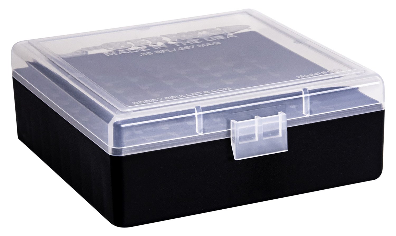 Berry's Ammo Box #003 - .38/.357 cal 100/rd Clear/Black - Berry's Mfg - AMMO BOX