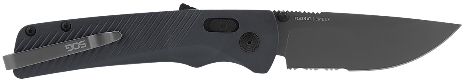 SOG SOG11180641 Flash AT 3.45" Part Serrated D2 Blade Urban Grey Handle - SOG