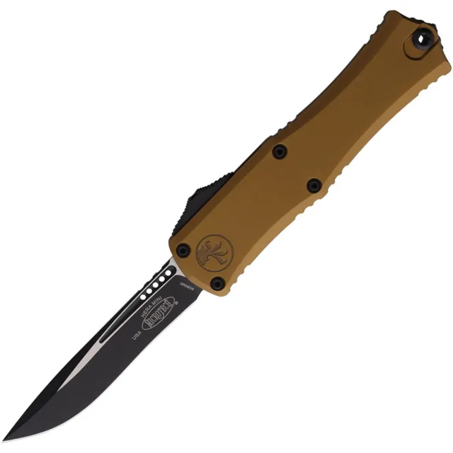 Microtech Hera II Mini 1705M-1TA 2.96 In Recurve Black Tan Alu Handle