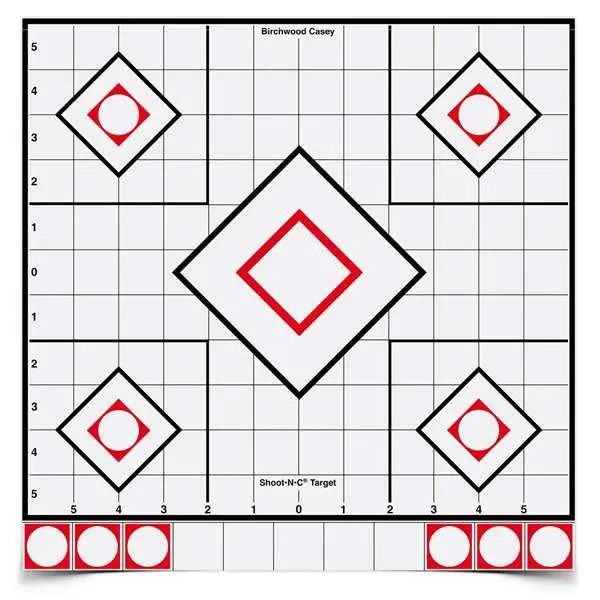 Birchwood Casey Shoot-N-C 12" White/Black Sight-In Target Self-Adhesive Indoor/Outdoor 5 Pack