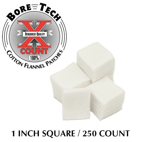 Bore Tech PATCH 1IN SQUARE 250/BAG - Bore Tech - .20 Cal