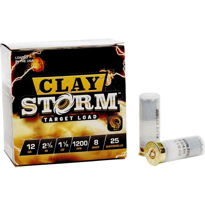 Fiocchi AMMUNITION CLAY STORM 12 GAUGE 2-3/4" 1-1/8OZ #8 SHOT 1200 FPS 25/BOX - Fiocchi - 12 GAUGE
