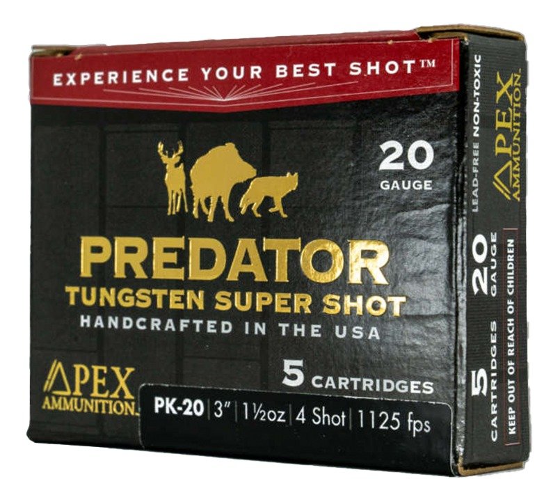 Apex 20 GA 3" 1.5 OZ PREDATOR TSS #4 - 5 COUNT BOX         