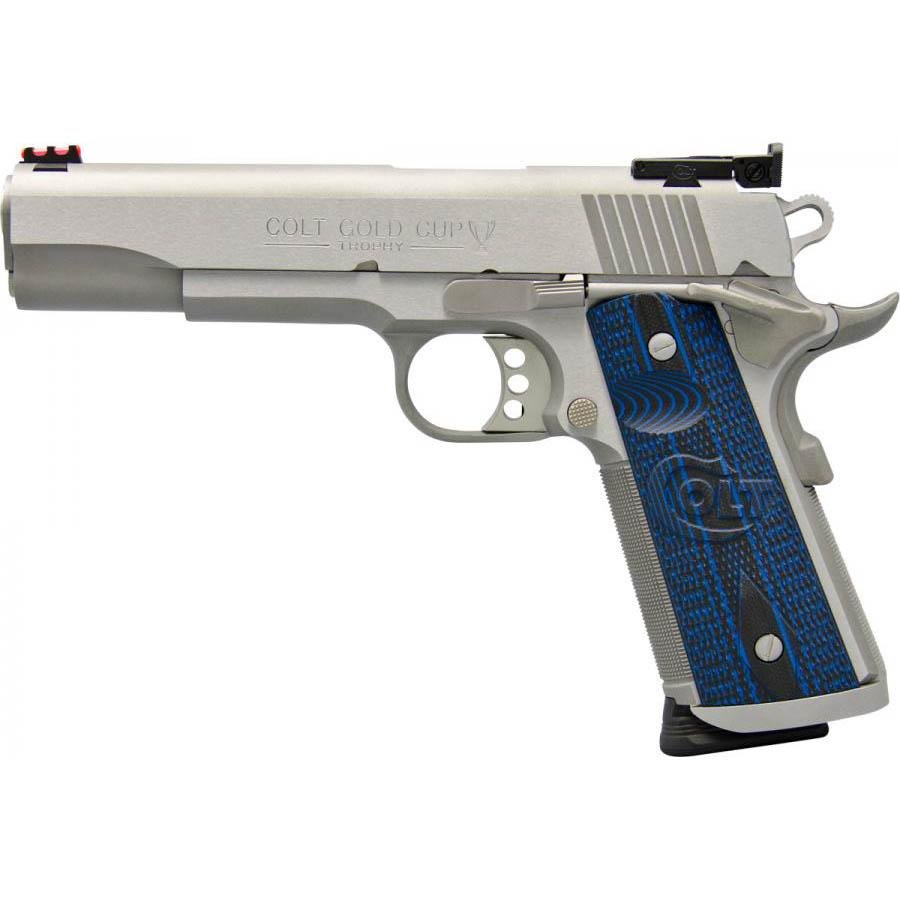 Colt O5072XE Gold Cup Trophy 9mm 5" Stainless G10 Grips Fiber Sights