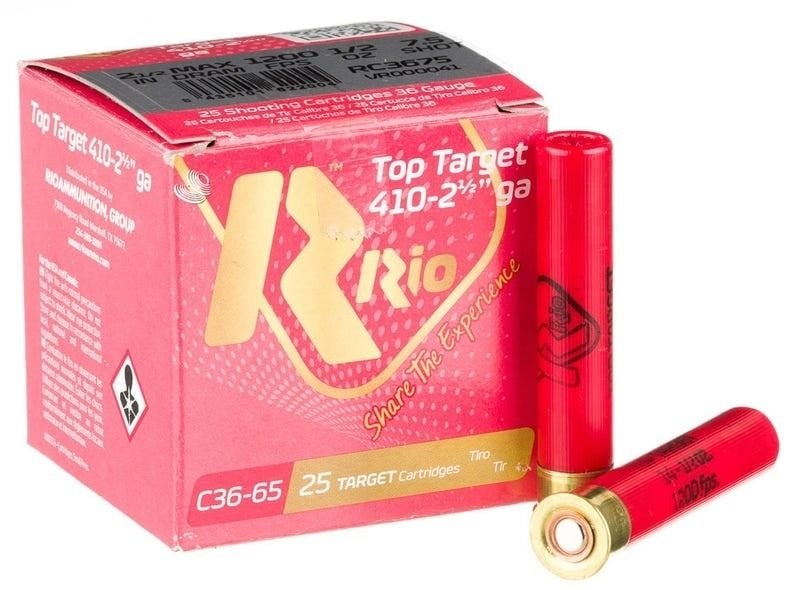 Rio TT410 .410ga 2.5 inch Shotgun Shells - #7.5 1/2 oz. 1200 fps 250rd Case RC3675 - Rio Ammunition