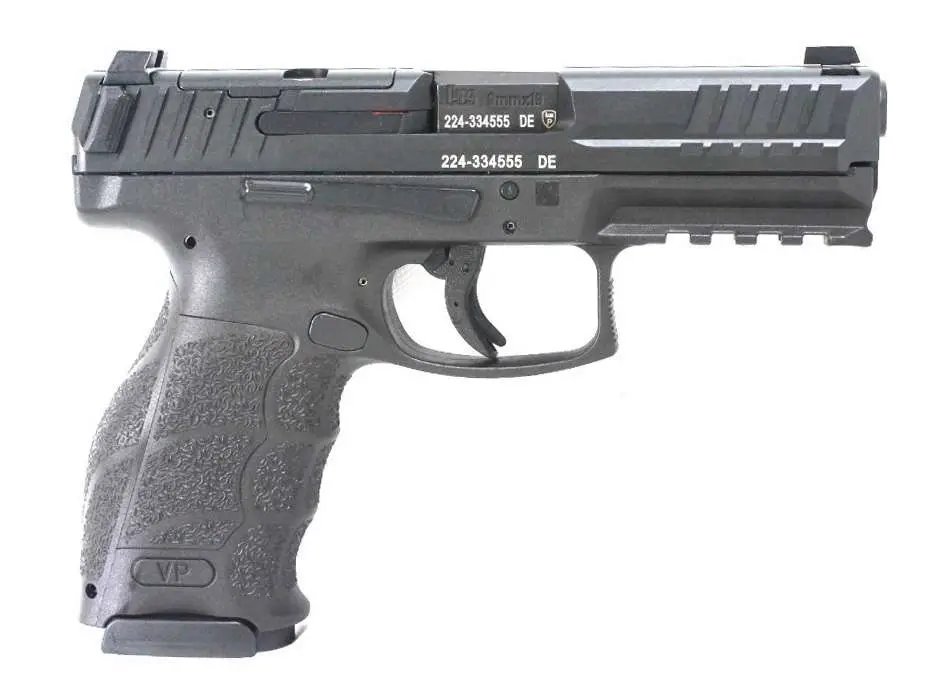 HK 81000732 VP9-B Optic Ready 9mm Luger 4.09" 17+1 (2) Black Steel Slide with Optics Cut Black Interchangeable Backstrap Grip (Push Button) Night Sights