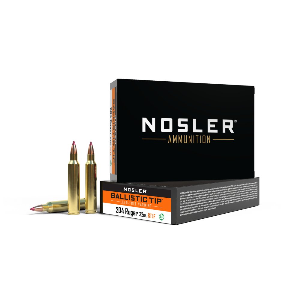 Nosler Lead Free Ballistic Tip .204 Ruger 32gr 20 Count Ammunition - Nosler - 204 Ruger
