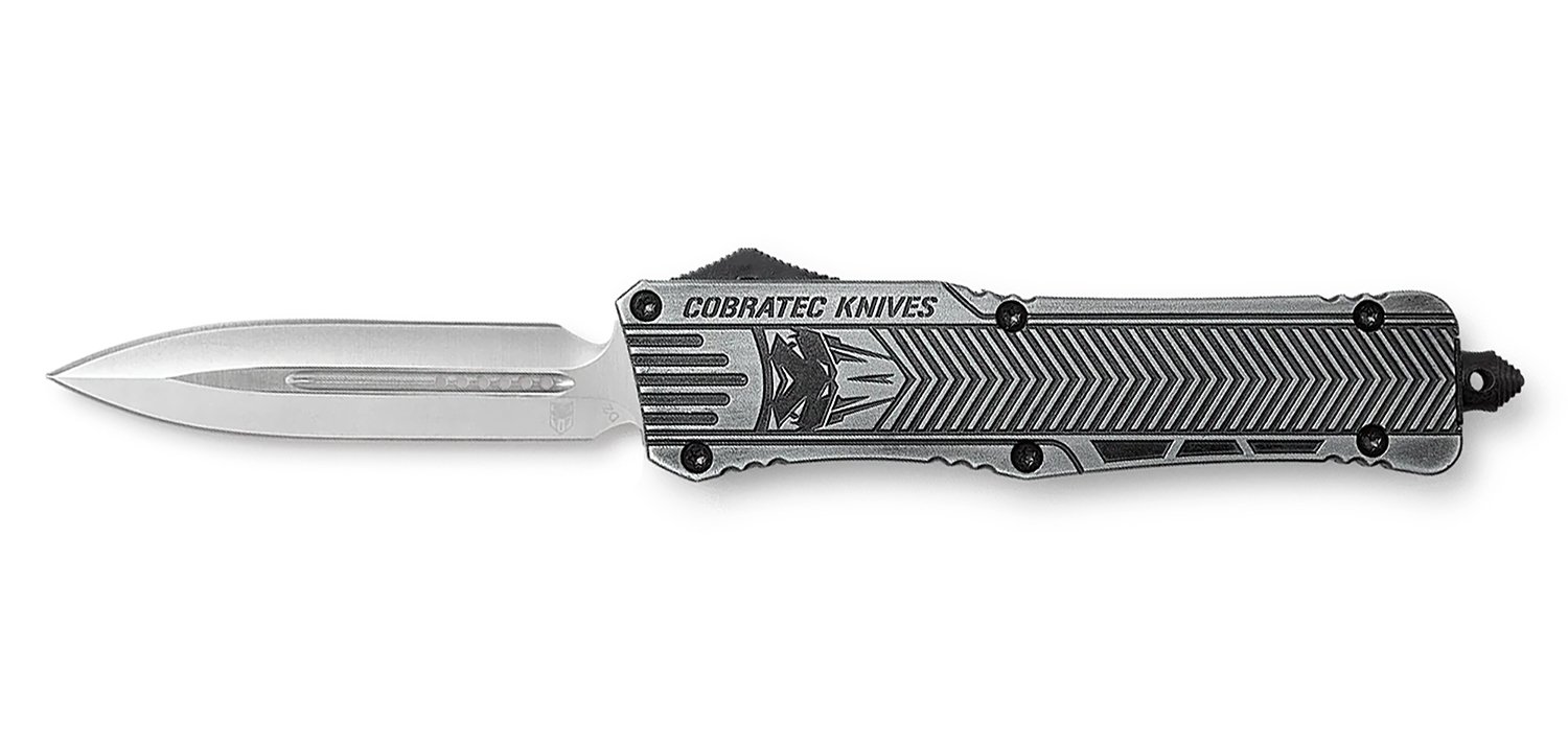 CobraTec LSWCTK1LFAGNS CTK-1 Large 3.75" D2 OTF Dagger Stonewashed Handle - CobraTec Knives - DAGGER