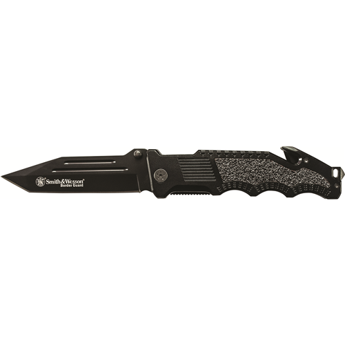 Smith & Wesson Border Guard Folder 4.5in Black Blade Aluminum Handle