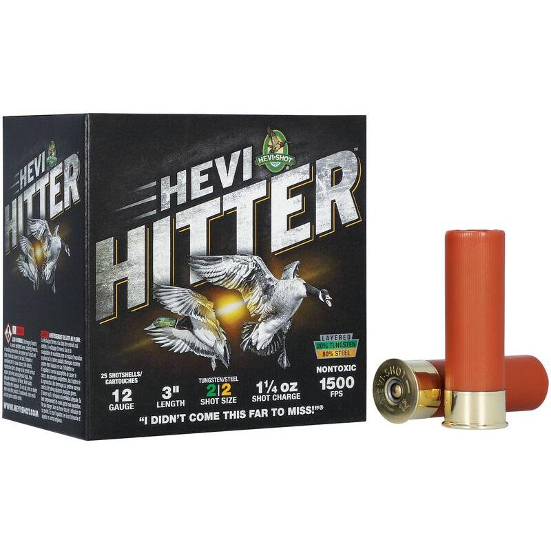 HEVI-Shot HEVI-Hitter Tungsten/Steel Shotshells 12ga 3 1-1/4oz 1500 fps #2 25/ct