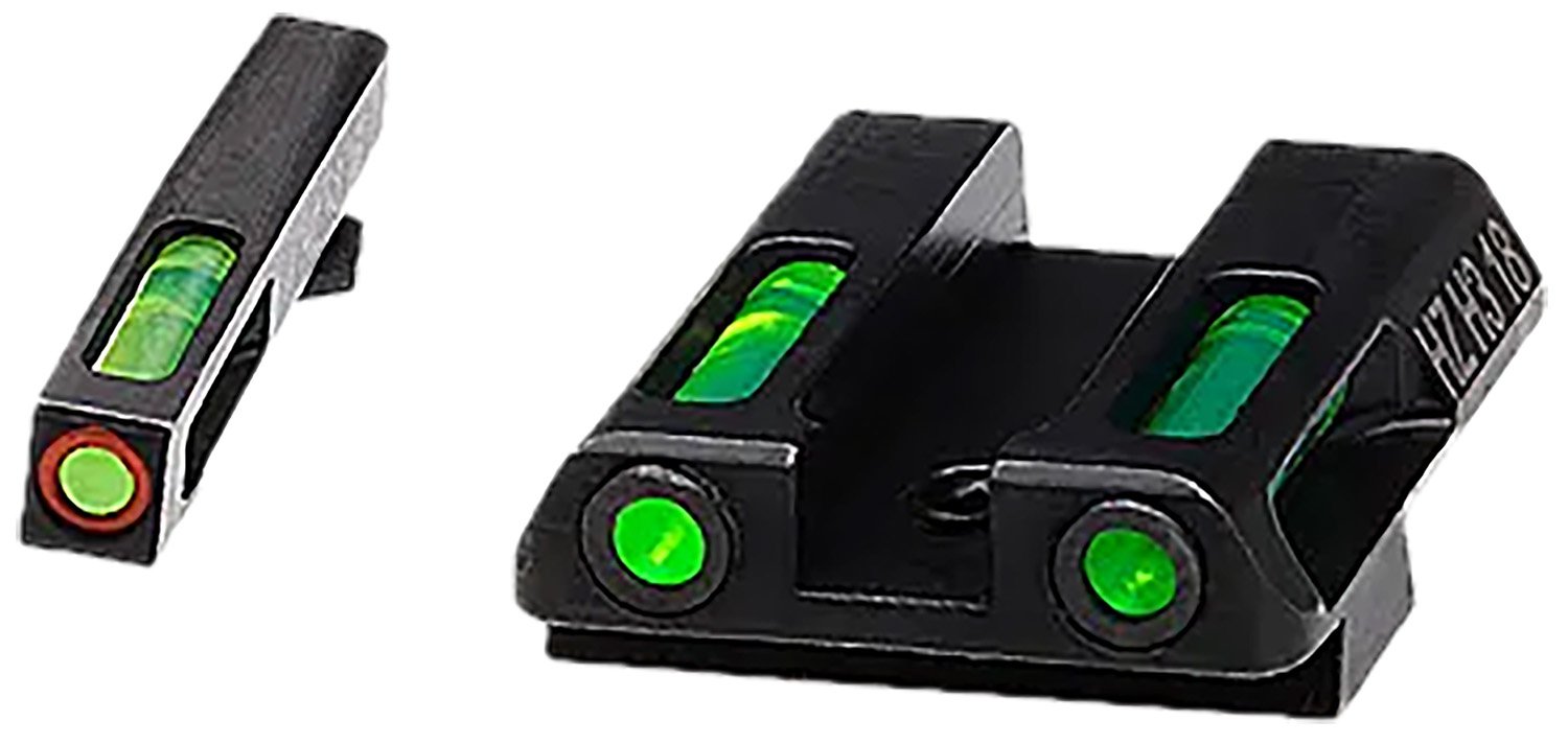 HIVIZ GLN521 LiteWave H3 Tritium Sight Set for Glock 42/43, Orange/Green - Hi-Viz - STEEL