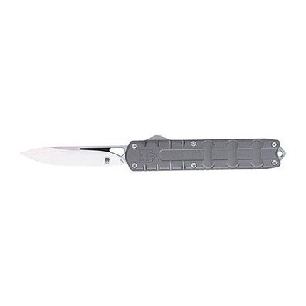 CobraTec Enforcer SL/PL Gray 6061-T6 chassis 3.25" M390 Drop Point Out the Front