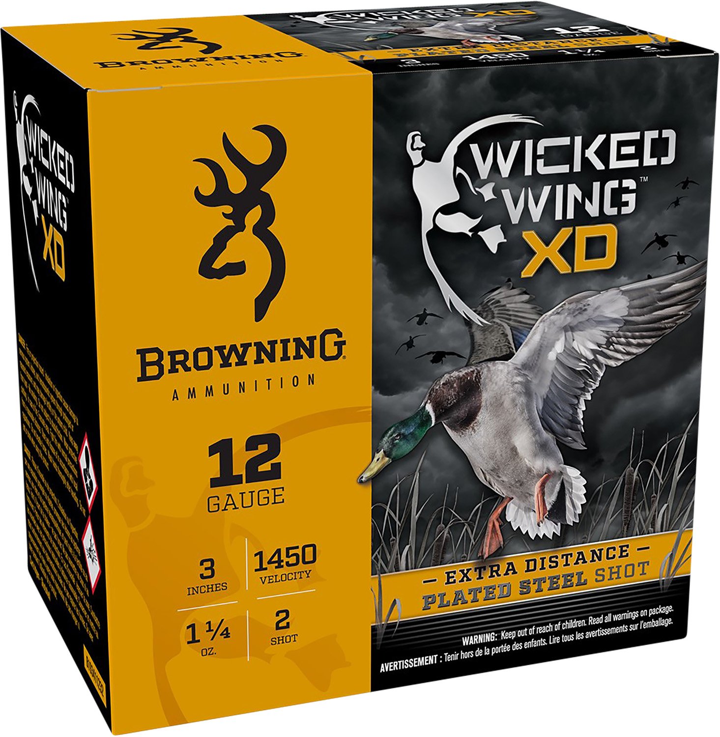 Browning Wicked Wing XD 12ga 3in 1-1/4oz #2 Shot 25rd Shotshell B193411232 - Browning - 12 Gauge