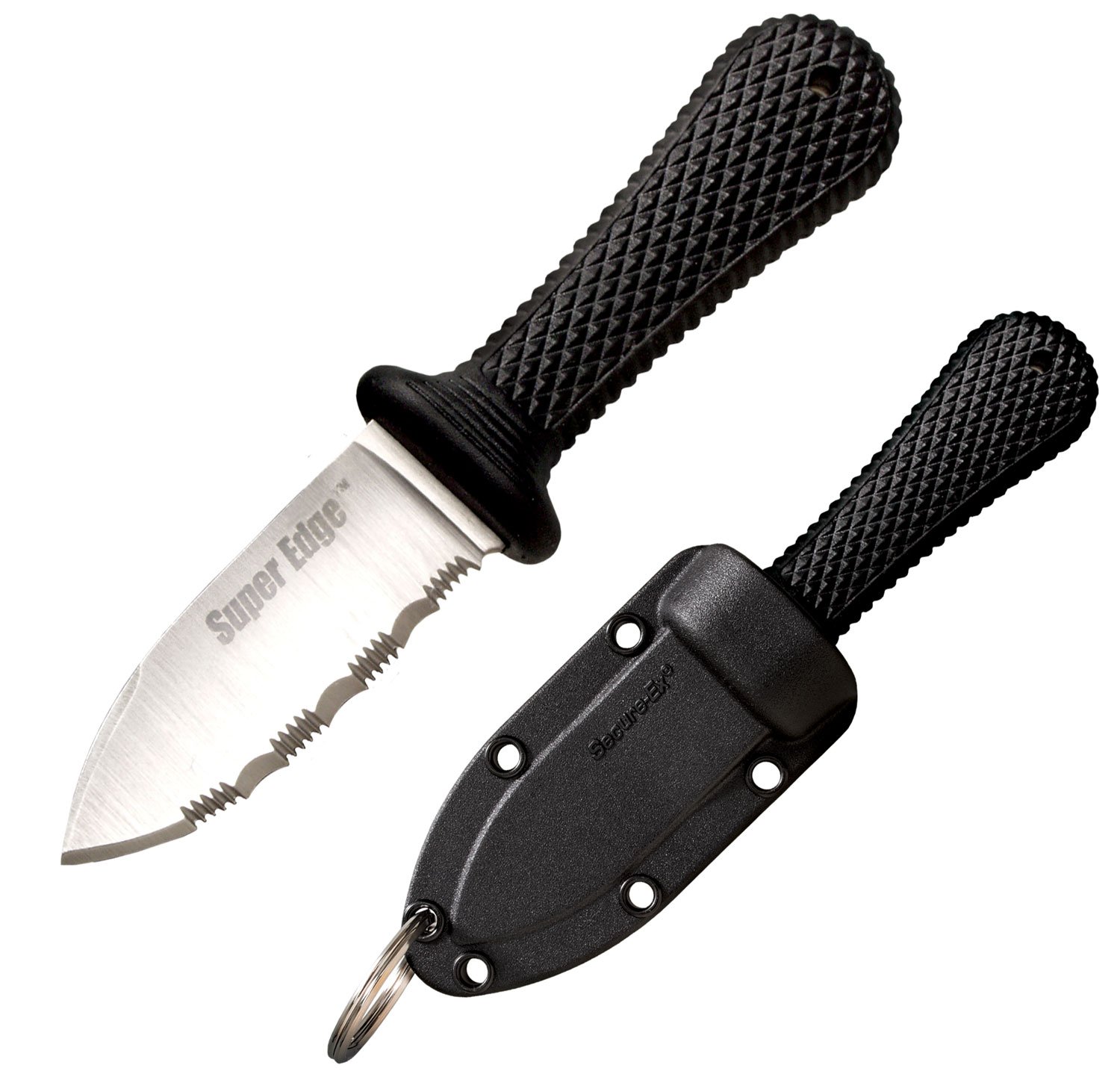 Cold Steel 42SS Super Edge 2" AUS-8A Blade Black Kray-Ex Handle Sheath