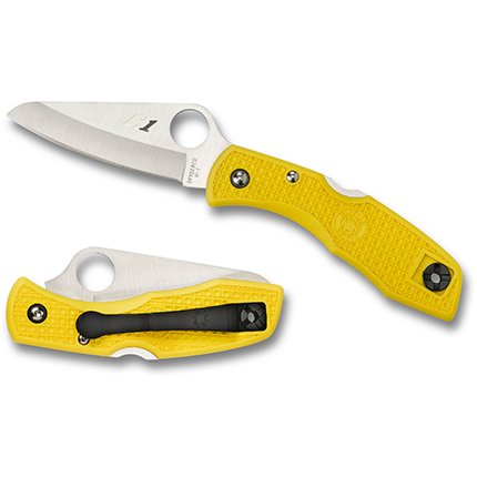 Spyderco C88PYL2 Salt 2 Yellow FRN H-1 Steel Folding Knife - SPYDERCO