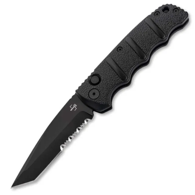 Buy BOK KALS 3.35/CMBO/TANTO/BLK BLACK ALUMIUM HANDLE BOKER PLUS KALS ALL BLK TANTO SER. D2, Alumium , Black, Button Auto online