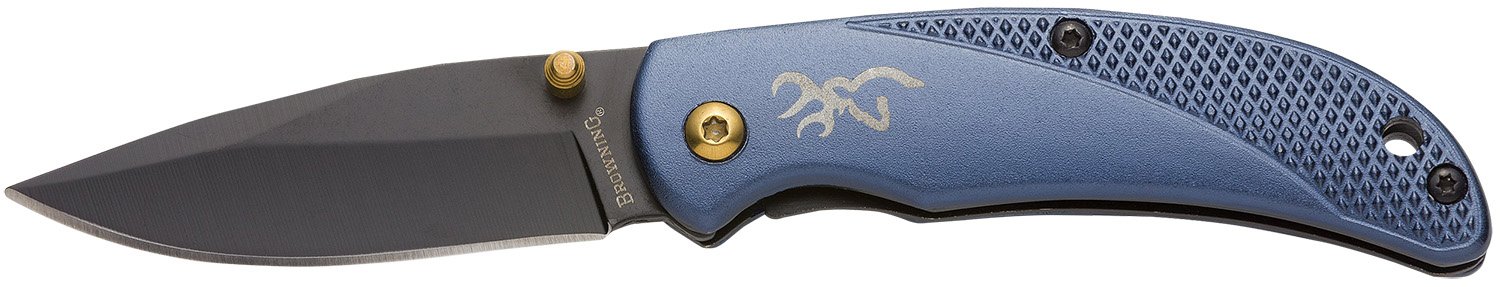 Browning Prism 3 Folding Knife Blue 1.0 Liner Lock 7Cr17MoV Stainless Steel Drop Point Blade