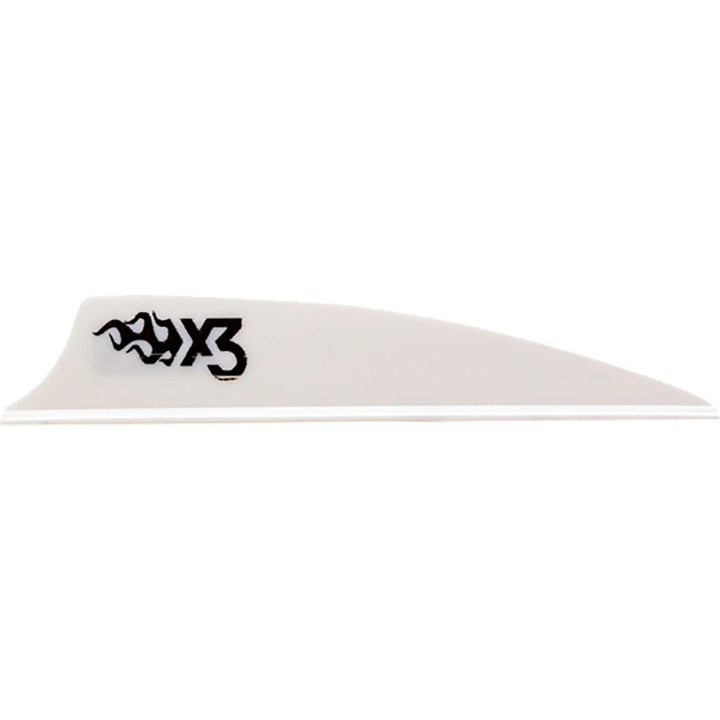 Bohning X3 Vanes White 2.25 in. 100 pk. Shield Cut Ultra-Stiff Lower Profile Design - Bohning
