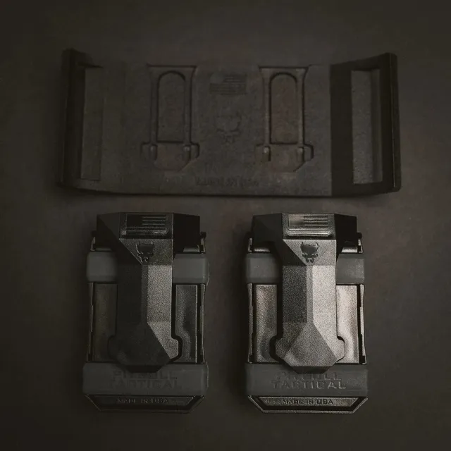 PITBULL TACTICAL UNIVERSAL DOUBLE MAGAZINE MOUNT W/ (2) STEALTH CARRIERS - PITBULL_TACTICAL