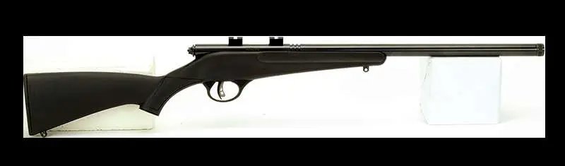 Savage Arms Rascal FLV-SR 13841 22 Short Caliber 1rd Capacity 16.12" Threaded Barrel Matte Blued Metal Finish Matte Black Synthetic Stock Left Hand Youth