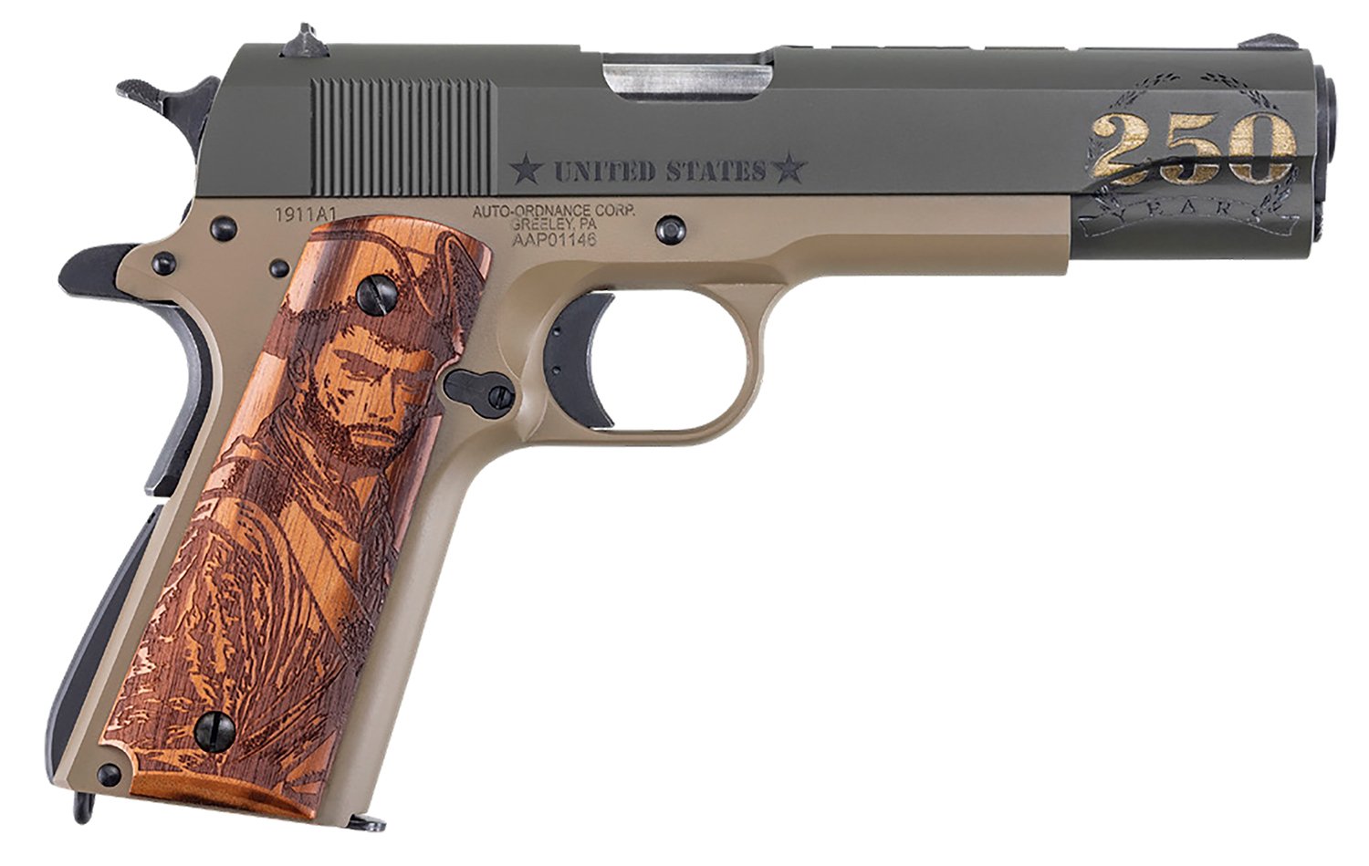 Auto-Ordnance 1911BKOC15 1911A1 45 ACP 5" ODG & Coyote Tan Cerakote Semi-Auto Pistol - KAHR ARMS - 45 ACP