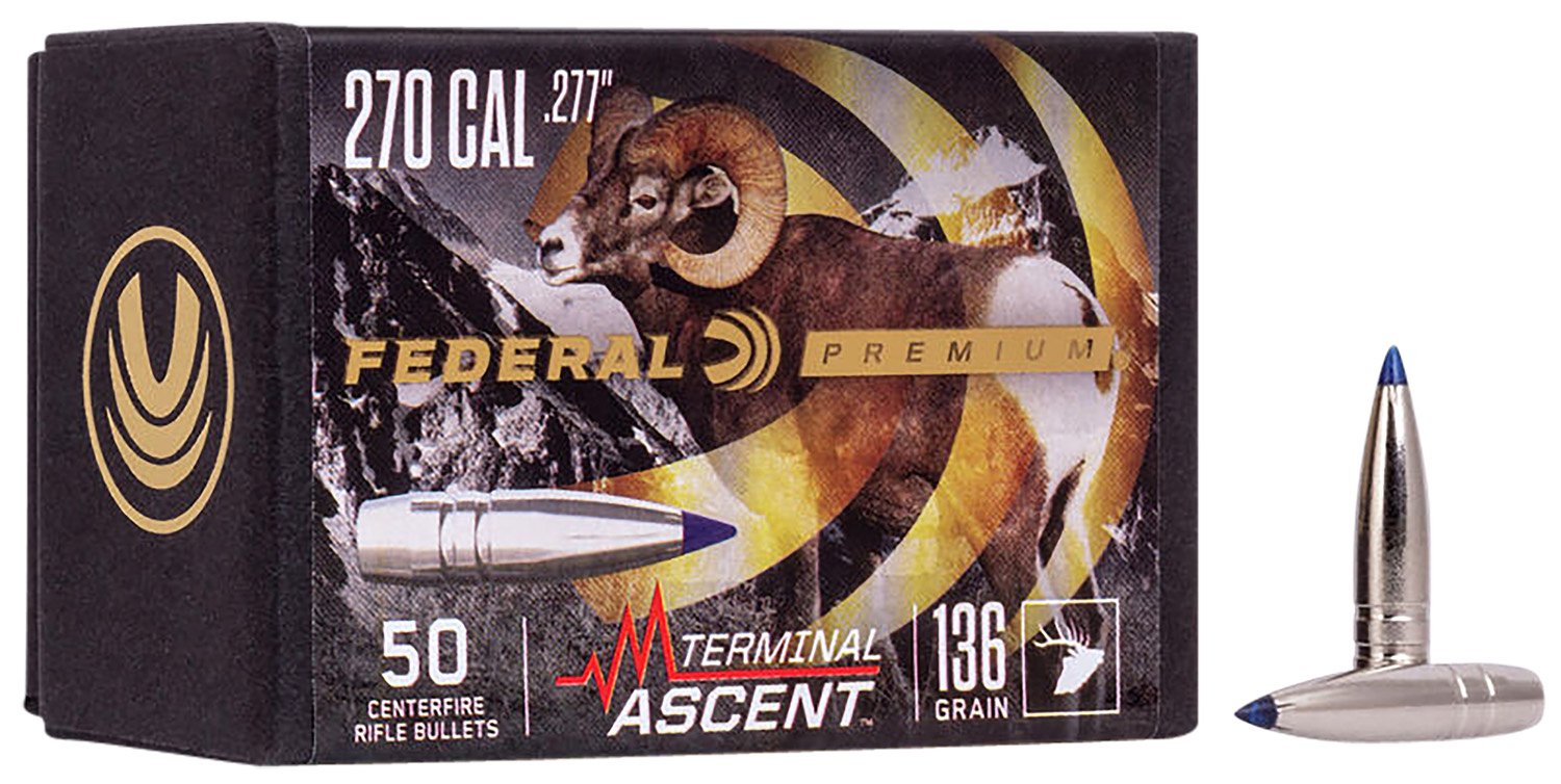 Federal PB277TA1 Premium Terminal Ascent .277 136gr Bullets 50/Box