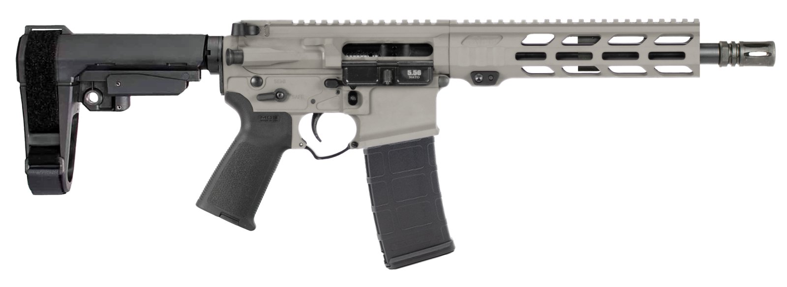 Alex Pro P130G APF 5.56 Pistol 2.0 10.5" Bull Shark Gray 4150CM Nitride Barrel