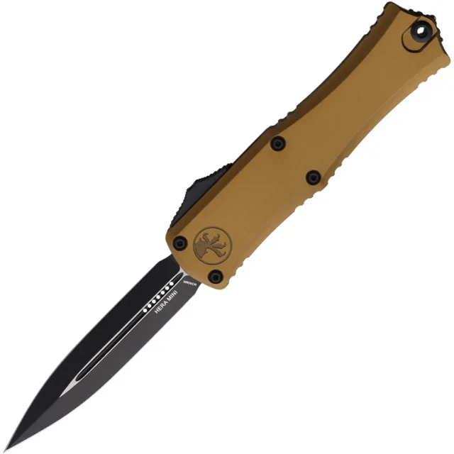 Microtech Hera II Mini 1702M-1TA 2.96 In D/E Black Tan ALU Handle