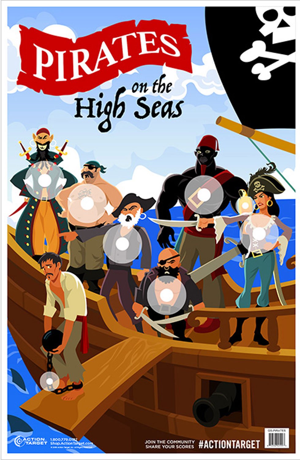 Action Target GSPIRATES100 Pirate Paper Targets 23"x35" 100/Box - Action Target
