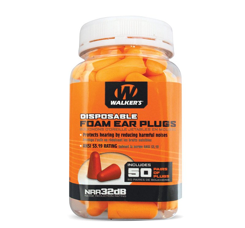 Walker's Foam Ear Plugs 32dB Jar 50/ct - Walker's