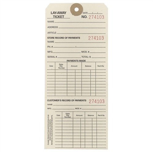 Brownells Lay-A-Way Tickets 100 Pack - Brownells