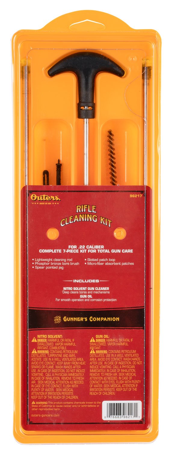 Outers Standard Cleaning Kit .22 Cal 8-32 Rifle Clam Pack 96217