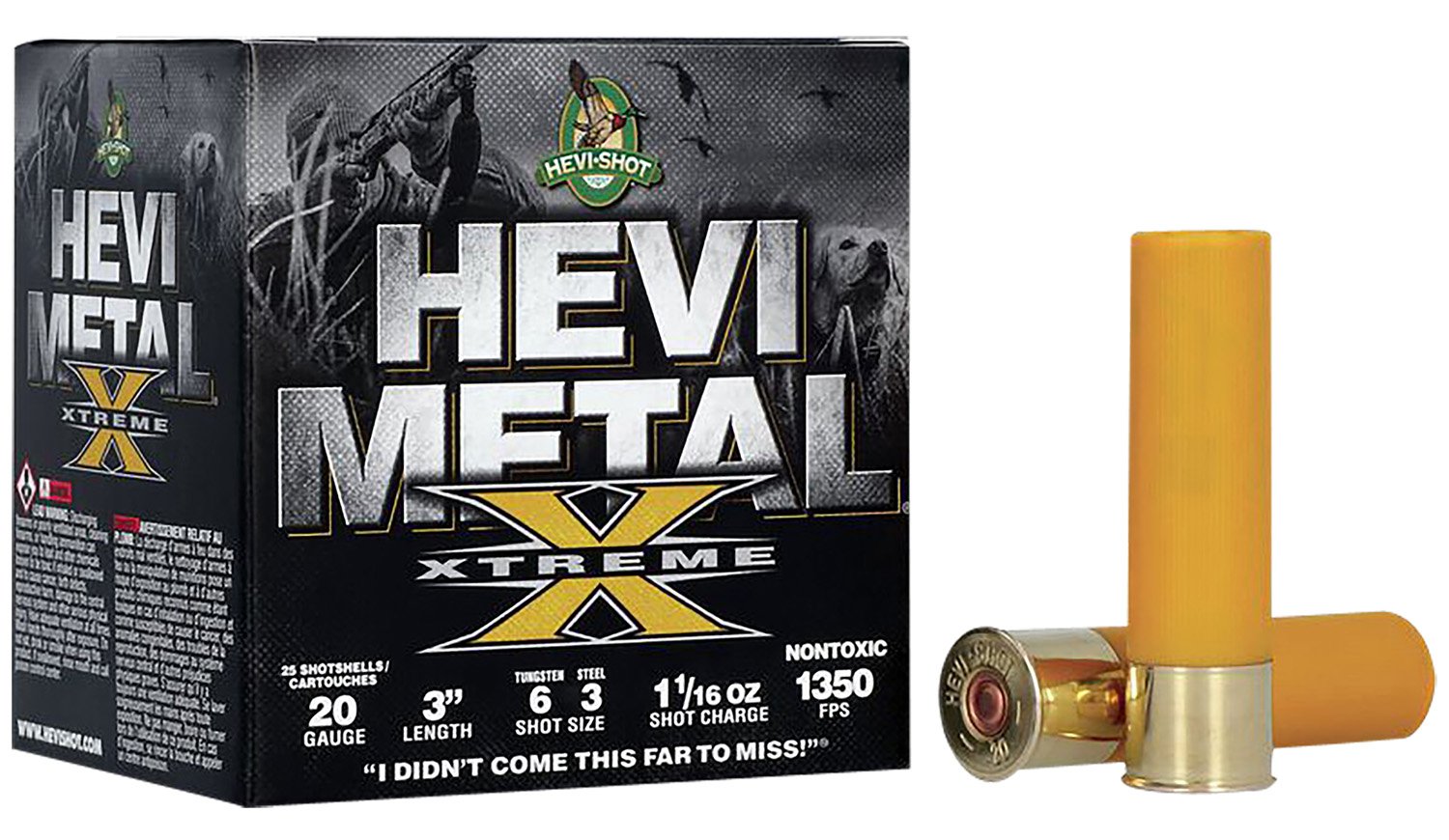HEVI-Shot HS39206 20 Gauge 3in 1 1/16oz Tungsten Steel Shot 6 25 Rounds - HEVI Shot - 20 Gauge