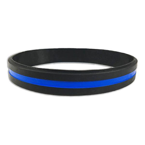 Buy Thin Blue Line Silicone Bracelet, 8 Inch online