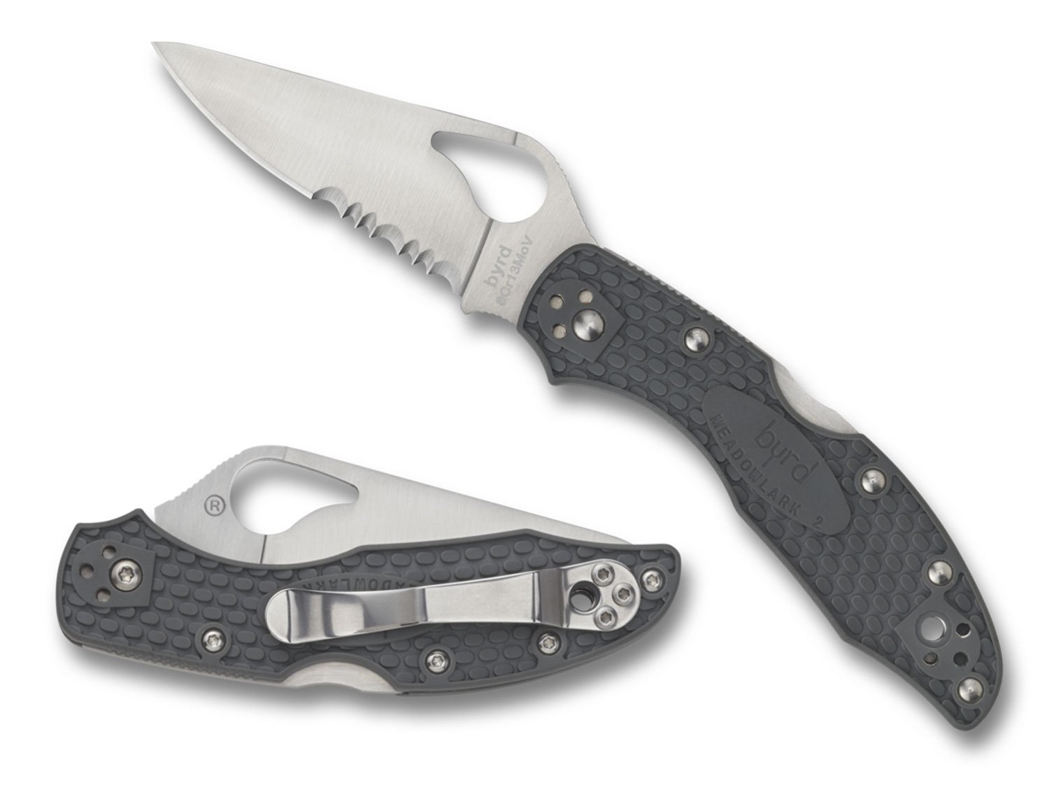 Spyderco BY04PSBK2 Byrd Meadowlark 2 2.87" Part Serrated Folding Knife