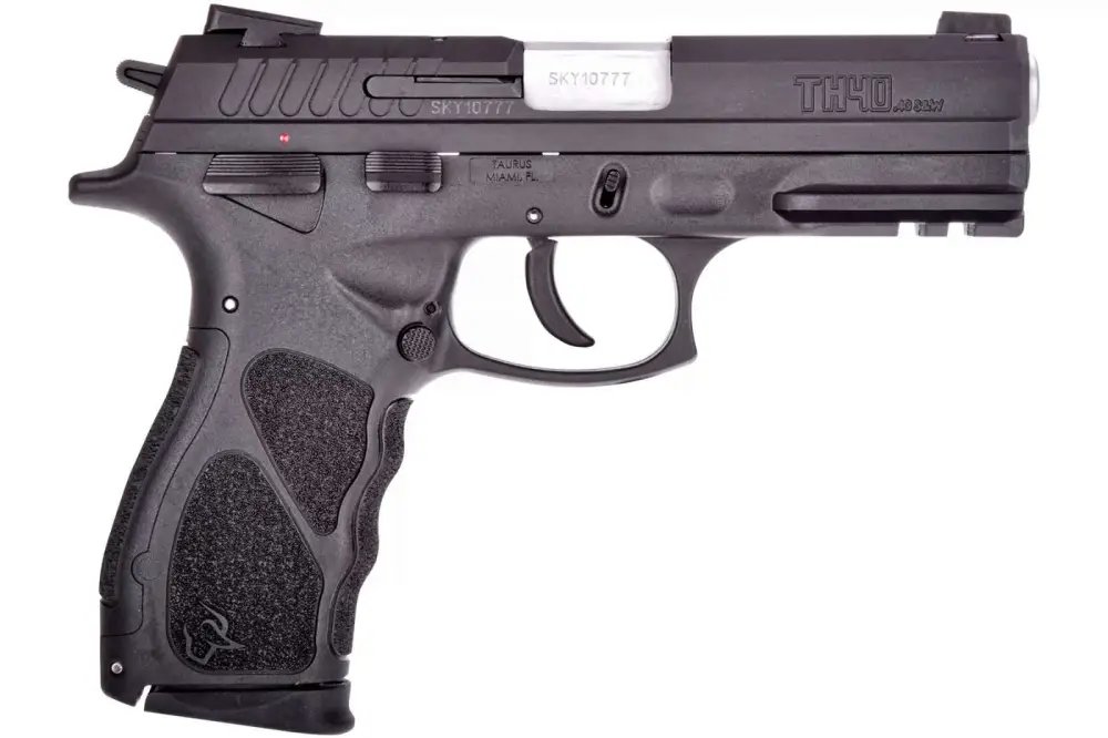 Taurus TH40 Full-Size Polymer Frame Pistol, .40 S&W, 15-Round Capacity, 4.27" Stainless Steel Barrel, Black Finish, Adjustable Novak Sights