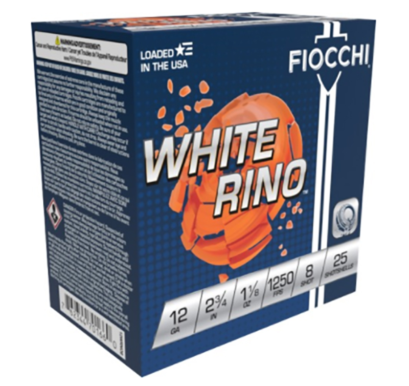 Fiocchi 12WRNO8 White Rino 12ga 2 3/4" 1 1/8oz #8 Target Loads