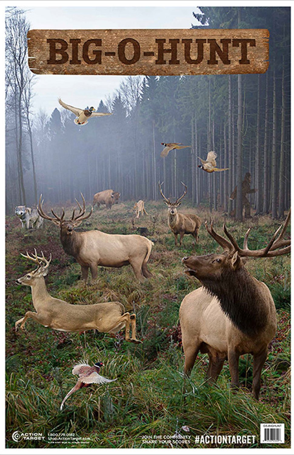 Action Target GSBIGHUNT100 Big-O-Hunt Paper Target 23"x35" 100/Box