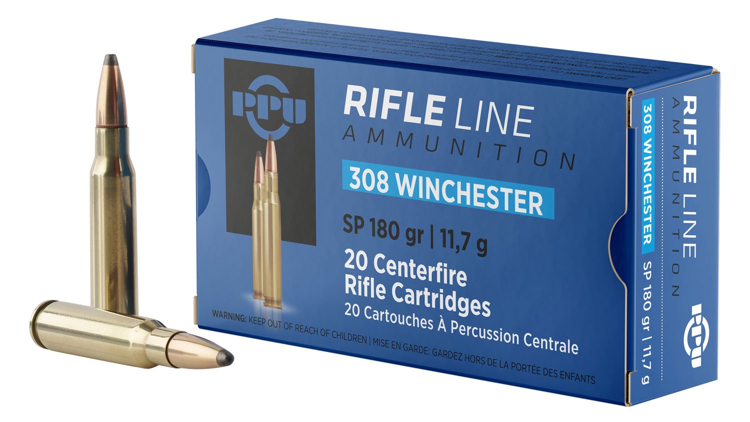 Buy PPU PP3083 Standard Rifle 308Win 180gr Soft Point 20 Per Box/10 Case online