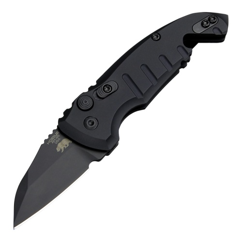 Hogue 24146 A01-Microswitch 1.95" Folder Wharncliffe Blade Black Finish Alum Frame - Matte Black