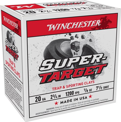 Winchester Super Target 20GA 1200FPS 7/8OZ #7.5 - 250RD Case - Winchester - 20 Gauge