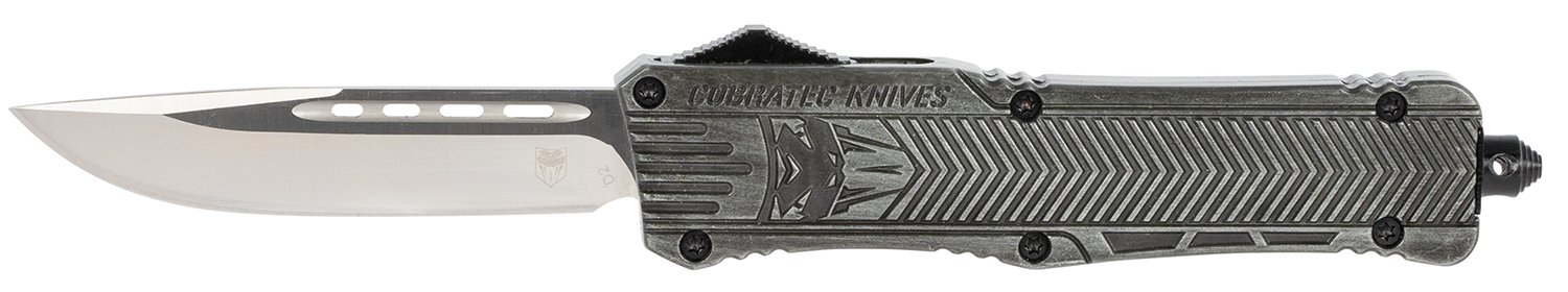 CobraTec LSWCTK1LDNS CTK-1 Large 3.75" OTF D2 Steel Knife Stonewashed - CobraTec Knives - DROP POINT