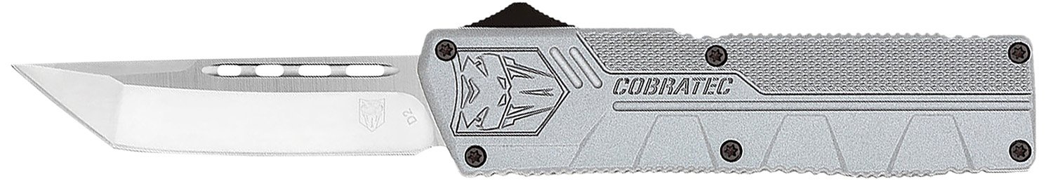 CobraTec GYCTLWTNS Lightweight OTF Knife 3.25" D2 Tanto Blade Grey - CobraTec Knives - TANTO