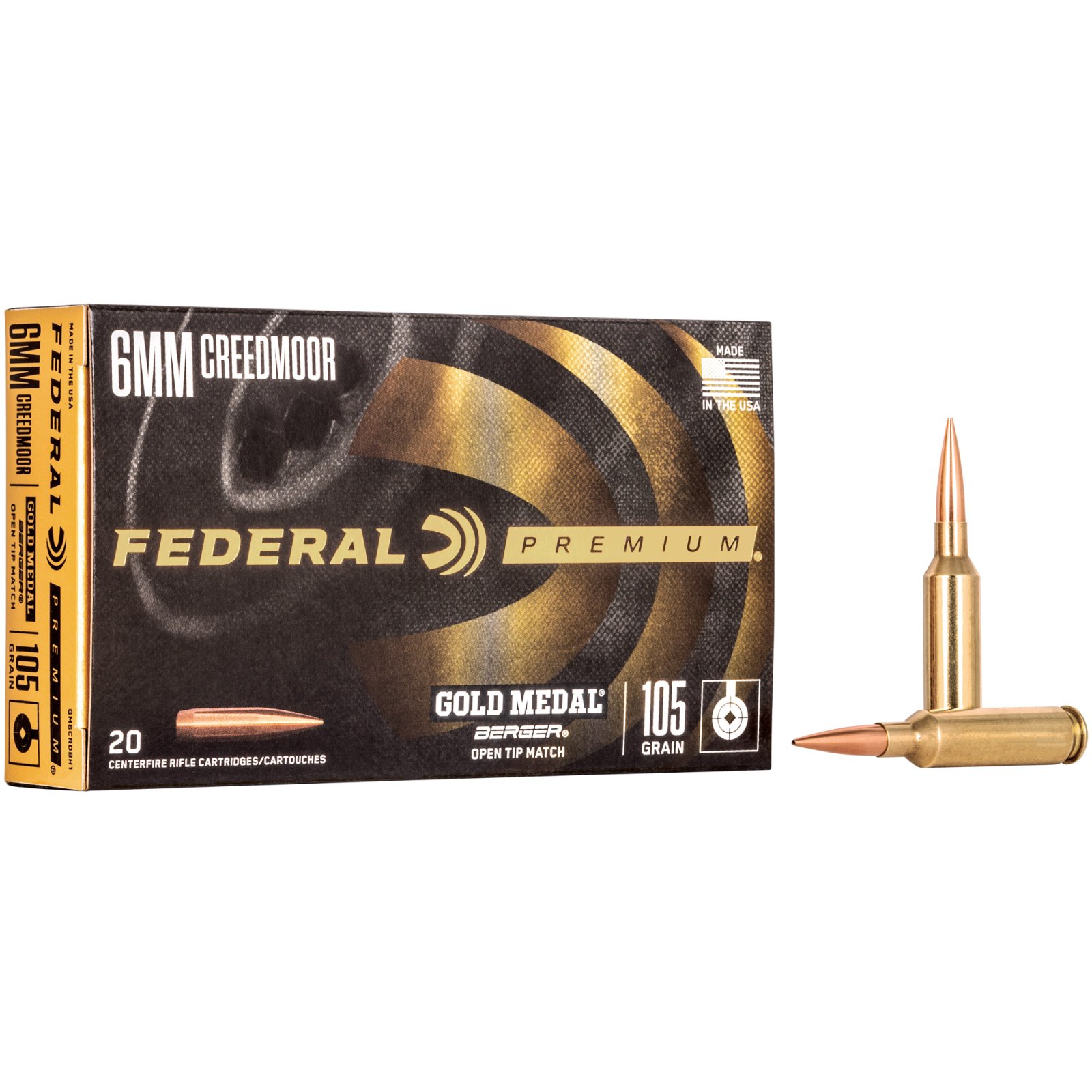 Buy Federal GM6CRDBH1 6mm Creedmoor 105 Grain Berger Hybrid 20 Rounds online