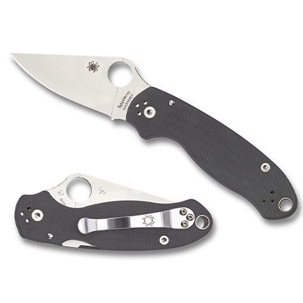 Spyderco C223GPDGY Para 3 Satin 3" Plain Edge Dark Gray G-10 Maxamet Blade - SPYDERCO