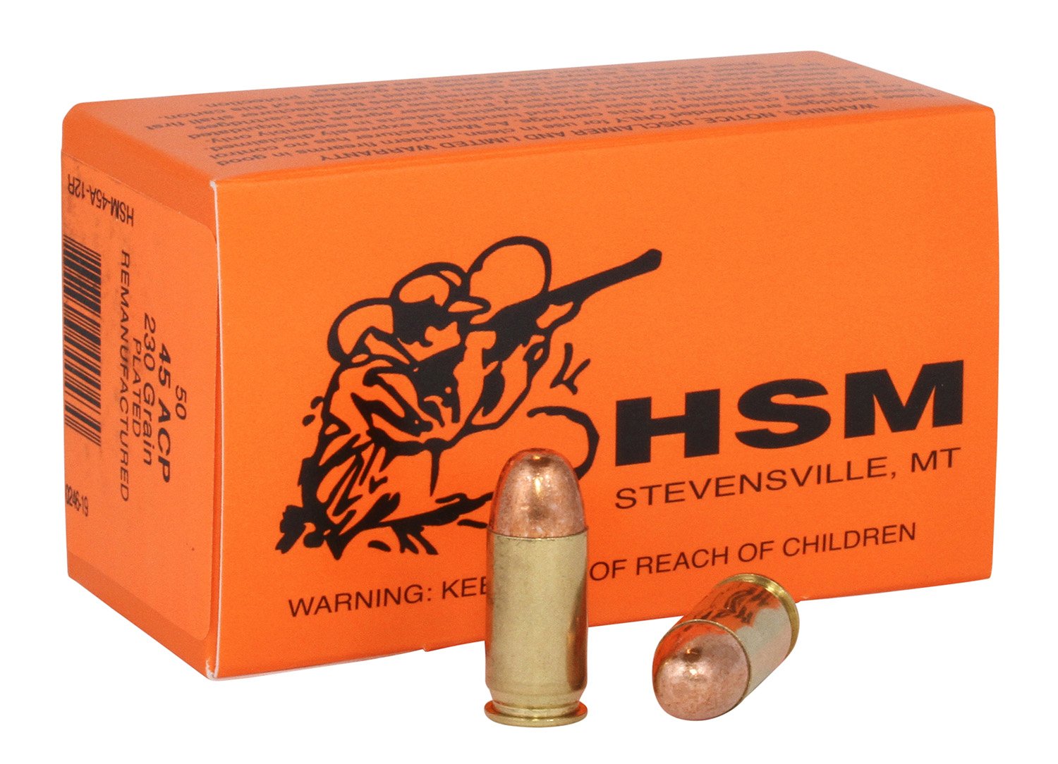 HSM Ammunition Training 45 ACP 230 gr Full Metal Jacket 50 Rounds