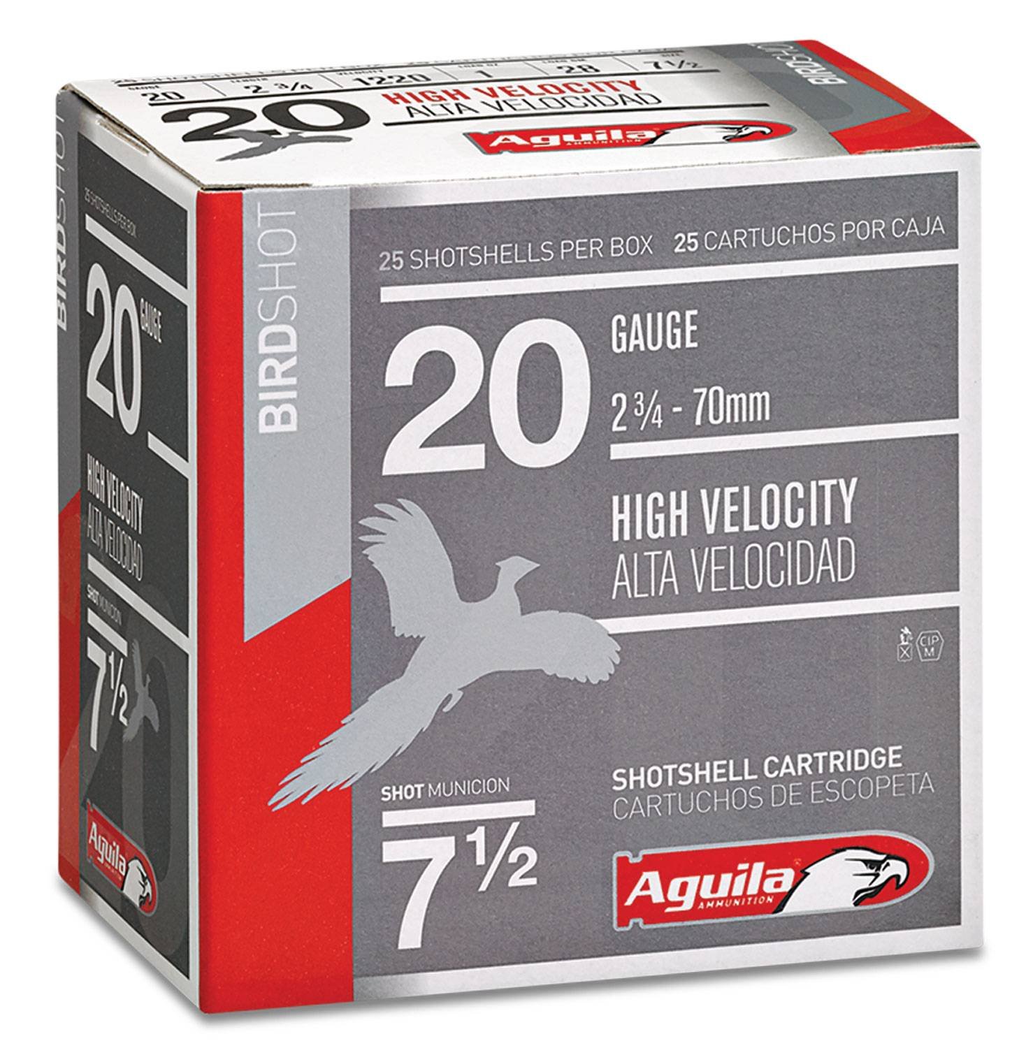 Aguila 1CHB2007 Game Load 20Gauge 2.75" 1oz 7.5Shot 25 Per Box/10 Case - Aguila Ammunition - 20 Gauge