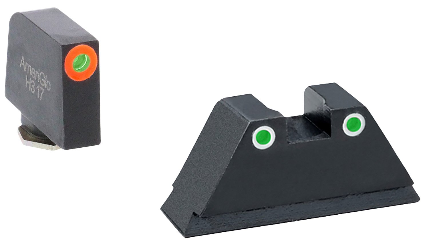 AmeriGlo GL331 Optic Compatible Sight Set for Glock XL Tall Green... - AMER - STEEL