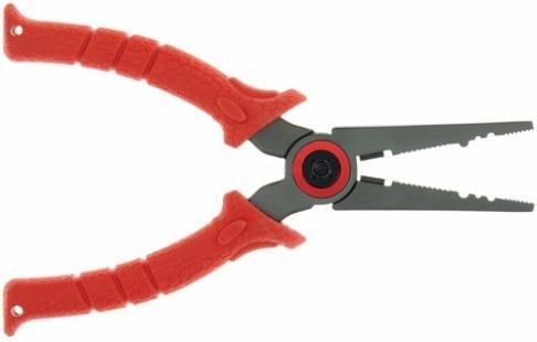 Bubba 8.5" High-Carbon Stainless Steel Fishing Pliers, Titanium Nitride Coated, Spring-Loaded, Non-Slip Grip, with Molded Polymer Sheath