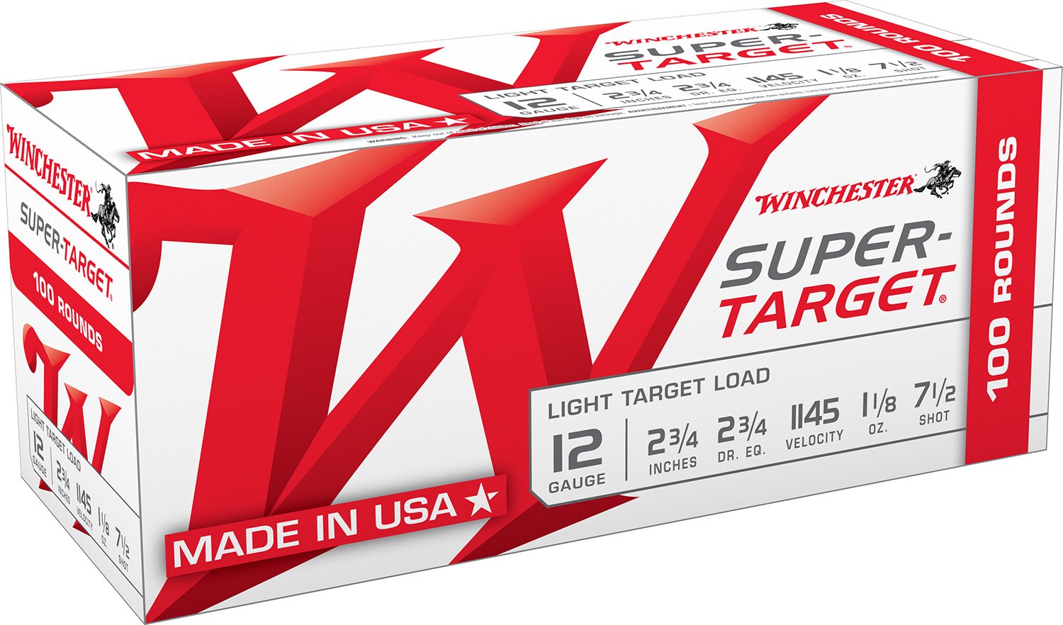Winchester Super-Target 12 Gauge 7.5 Shot 1 1-8 Ounce 100 Rounds - Winchester - 12 GAUGE